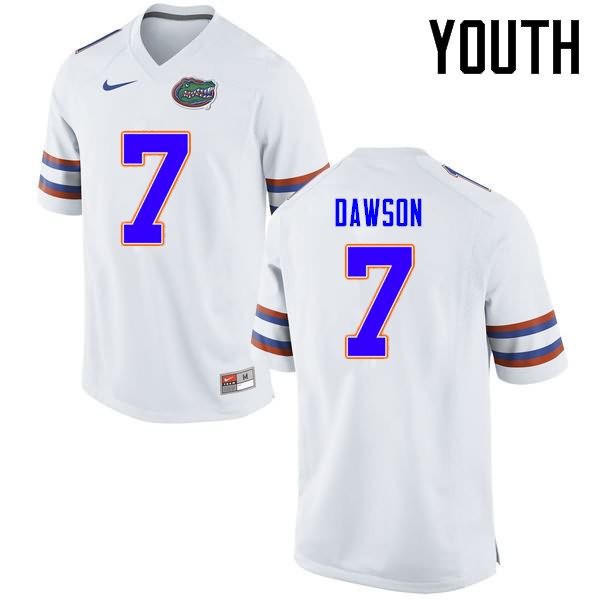 NCAA Florida Gators Duke Dawson Youth #7 Nike White Stitched Authentic College Football Jersey SWI2564ZI